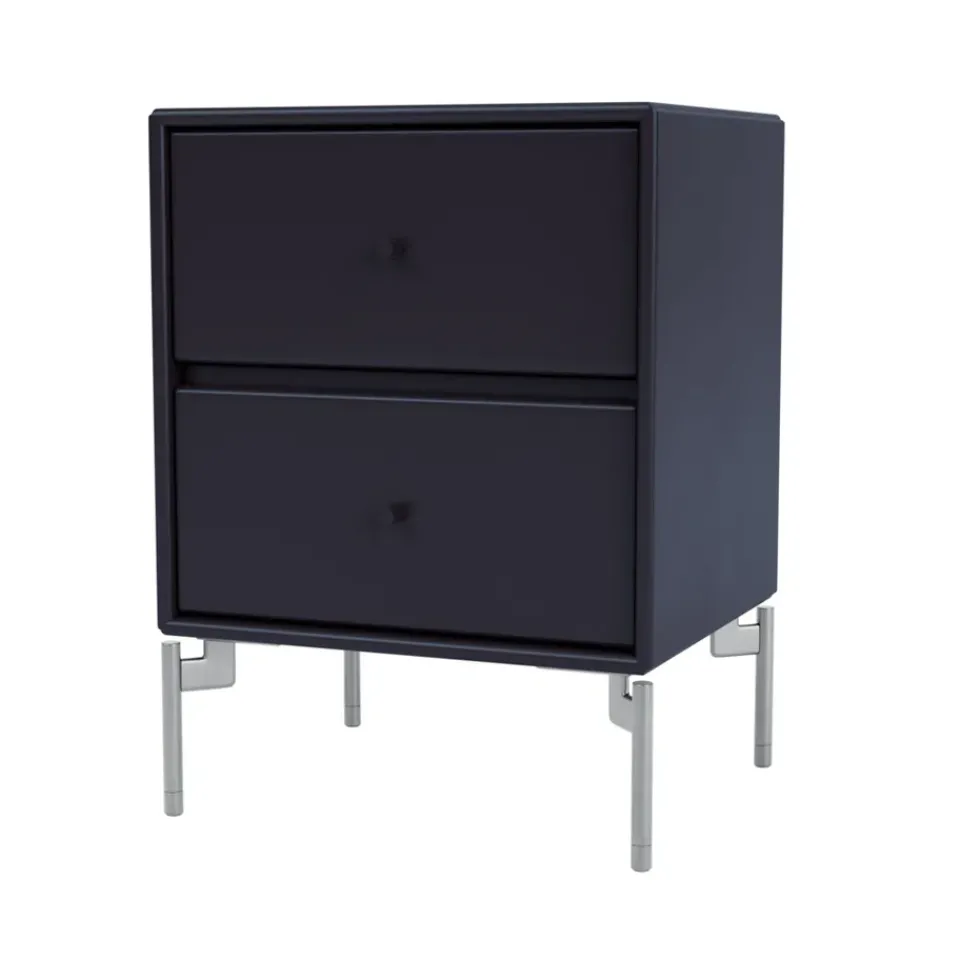 Montana Bedside Tables*Drift bedside table, Shadow 147, chrome legs cm Blue