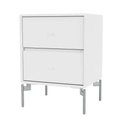 Montana Bedside Tables*Drift bedside table, Snow 38, chrome legs cm White