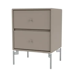 Montana Bedside Tables*Drift bedside table, Truffle 141, chrome legs cm Beige