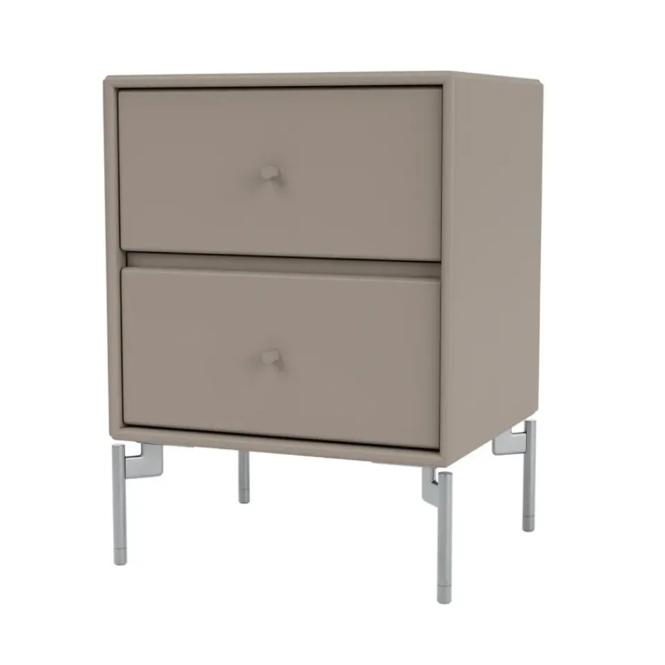 Montana Bedside Tables*Drift bedside table, Truffle 141, chrome legs cm Beige