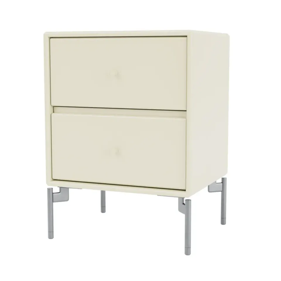 Montana Bedside Tables*Drift bedside table, Vanilla 150, chrome legs cm Beige