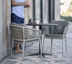 Cane-line Balcony Furniture|Table For Outdoor Use*Drop coffee table Ø80 cm, Lava -lava Grey
