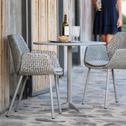 Cane-line Balcony Furniture|Table For Outdoor Use*Drop coffee table Ø80 cm, Light -light Grey