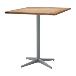 Cane-line Table For Outdoor Use*Drop coffee table teak 72x72 cm, Light grey frame Brown