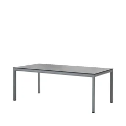 Cane-line Table For Outdoor Use*Drop dining table, Fossil -light grey aluminum base 100x200cm Black