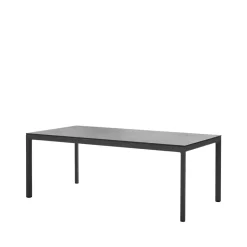 Cane-line Table For Outdoor Use*Drop dining table, Fossil -lava grey aluminum base 100x200cm Black