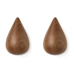 Normann Copenhagen Clothes Hooks & Hangers*Dropit knob 2-pack walnut, large Brown