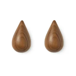 Normann Copenhagen Clothes Hooks & Hangers*Dropit knob 2-pack walnut, small Brown