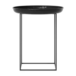 NORR11 Side Tables*Duke side table small, Lacquered obsidian Black