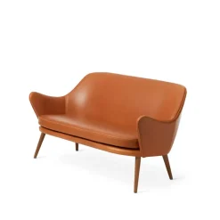 Warm Nordic Sofas*Dwell sofa, 2-seat leather silk 250 cognac. leg in smoked oak Brown