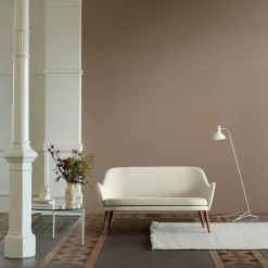 Warm Nordic Sofas*Dwell sofa, 2-seat sheepskin moonlight. leg in smoked oak White