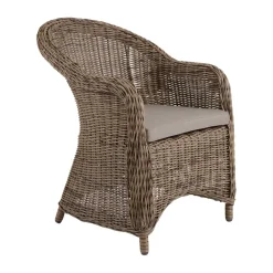Brafab Balcony Furniture*Eads armchair with seat cushion, Natural-beige Brown