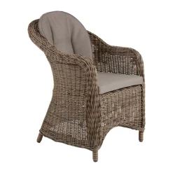 Brafab Balcony Furniture*Eads armchair with seat cushion, Natural-beige Brown