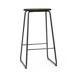 Mater Bar Stools*Earth bar stool, Coffee. h.74. black steel stand Brown