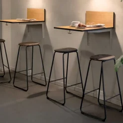 Mater Bar Stools*Earth bar stool, Coffee. h.74. black steel stand Brown