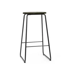 Mater Bar Stools*Earth bar stool, Coffee. h.69. black steel stand Brown