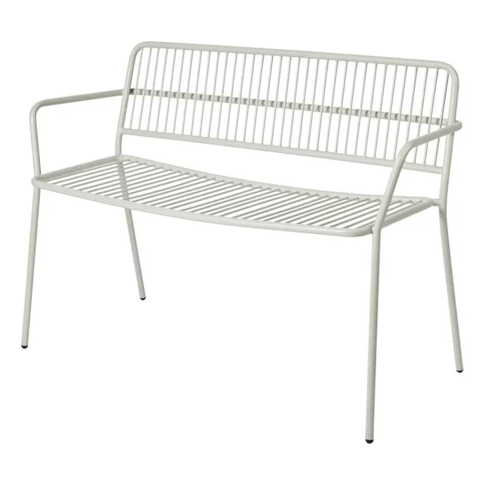 Broste Copenhagen Garden Sofas & Garden Benches|Outdoor Lounge Furniture*Eden bench with arm support, Beige grey BeigeGrey