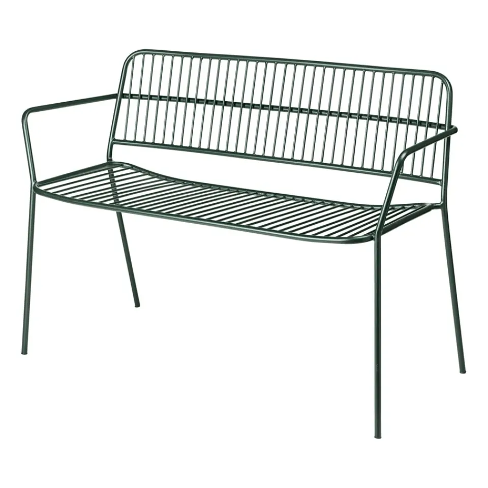 Broste Copenhagen Garden Sofas & Garden Benches|Outdoor Lounge Furniture*Eden bench with arm support, Forest Green