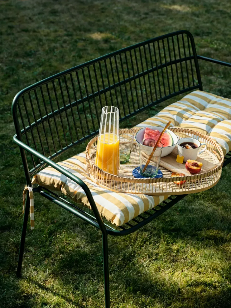 Broste Copenhagen Garden Sofas & Garden Benches|Outdoor Lounge Furniture*Eden bench with arm support, Forest Green