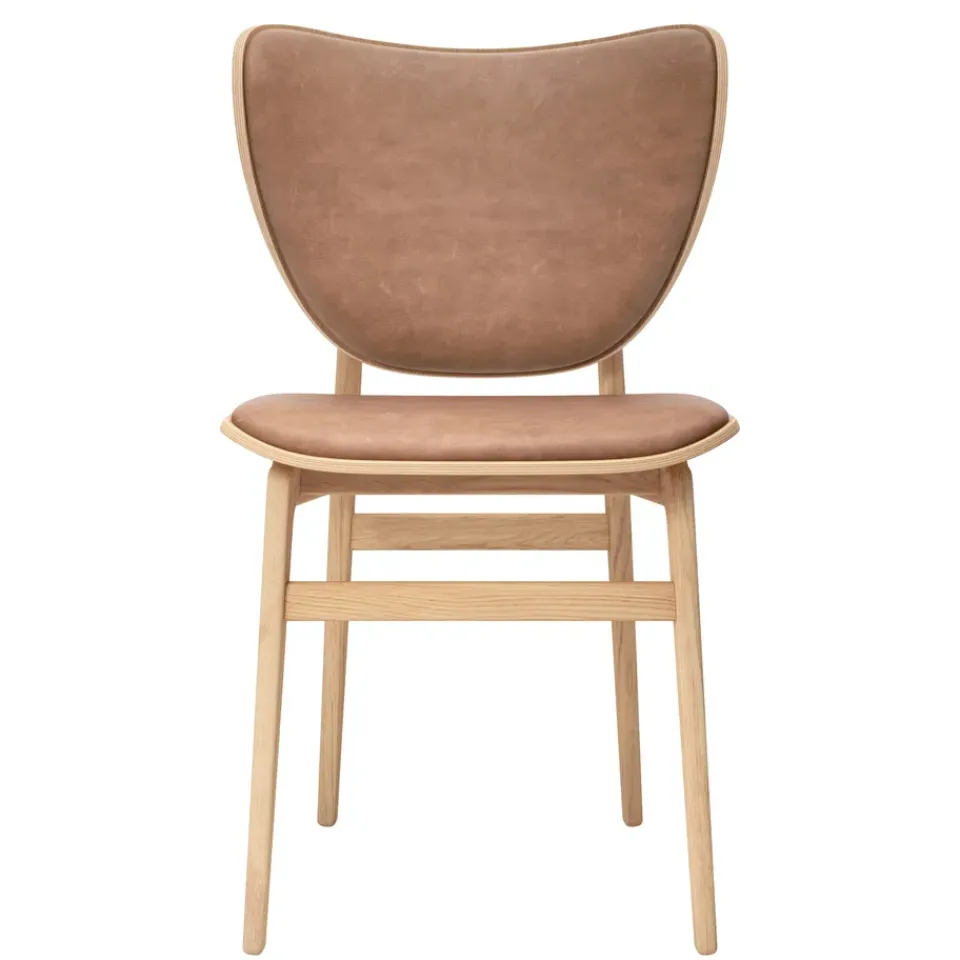 NORR11 Chairs*Elephant chair leather seat oak, Dunes camel Brown