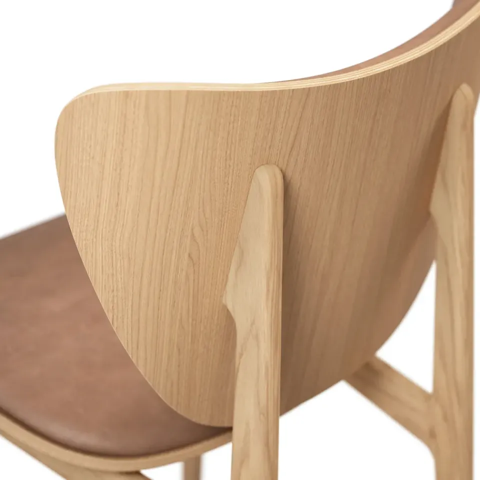 NORR11 Chairs*Elephant chair leather seat oak, Dunes camel Brown