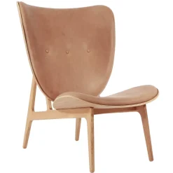 NORR11 Armchairs & Footstools|Chairs*Elephant lounge leather oak, Dunes camel Brown
