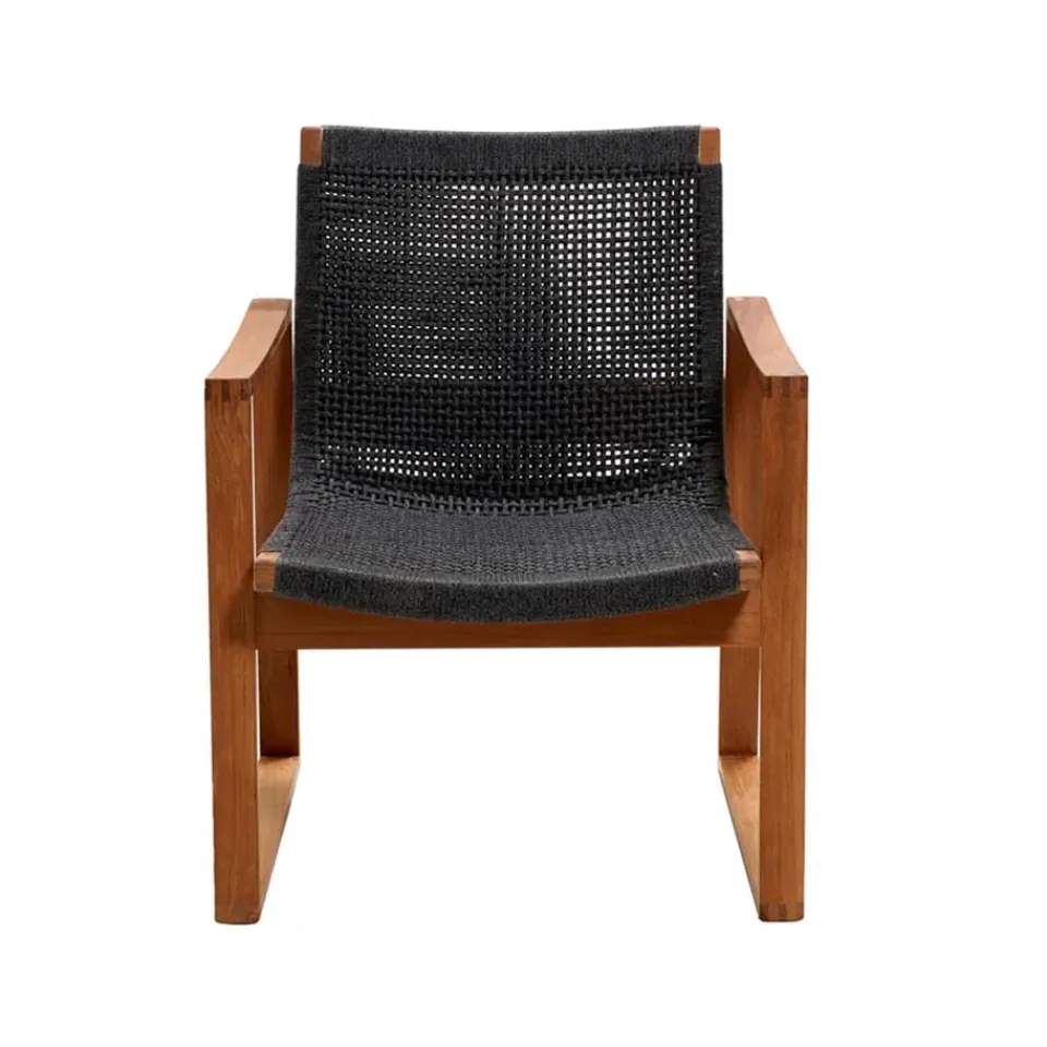 Cane-line Outdoor Lounge Furniture*Endless lounge armchair, Dark , teak stand Grey