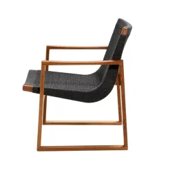 Cane-line Outdoor Lounge Furniture*Endless lounge armchair, Dark , teak stand Grey
