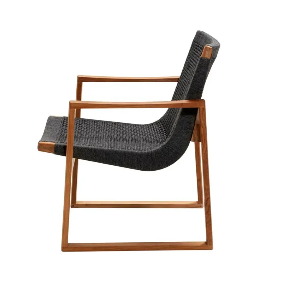 Cane-line Outdoor Lounge Furniture*Endless lounge armchair, Dark , teak stand Grey
