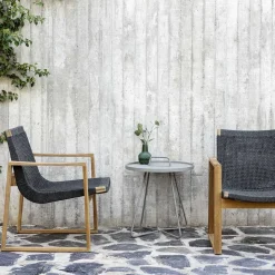 Cane-line Outdoor Lounge Furniture*Endless lounge armchair, Dark , teak stand Grey