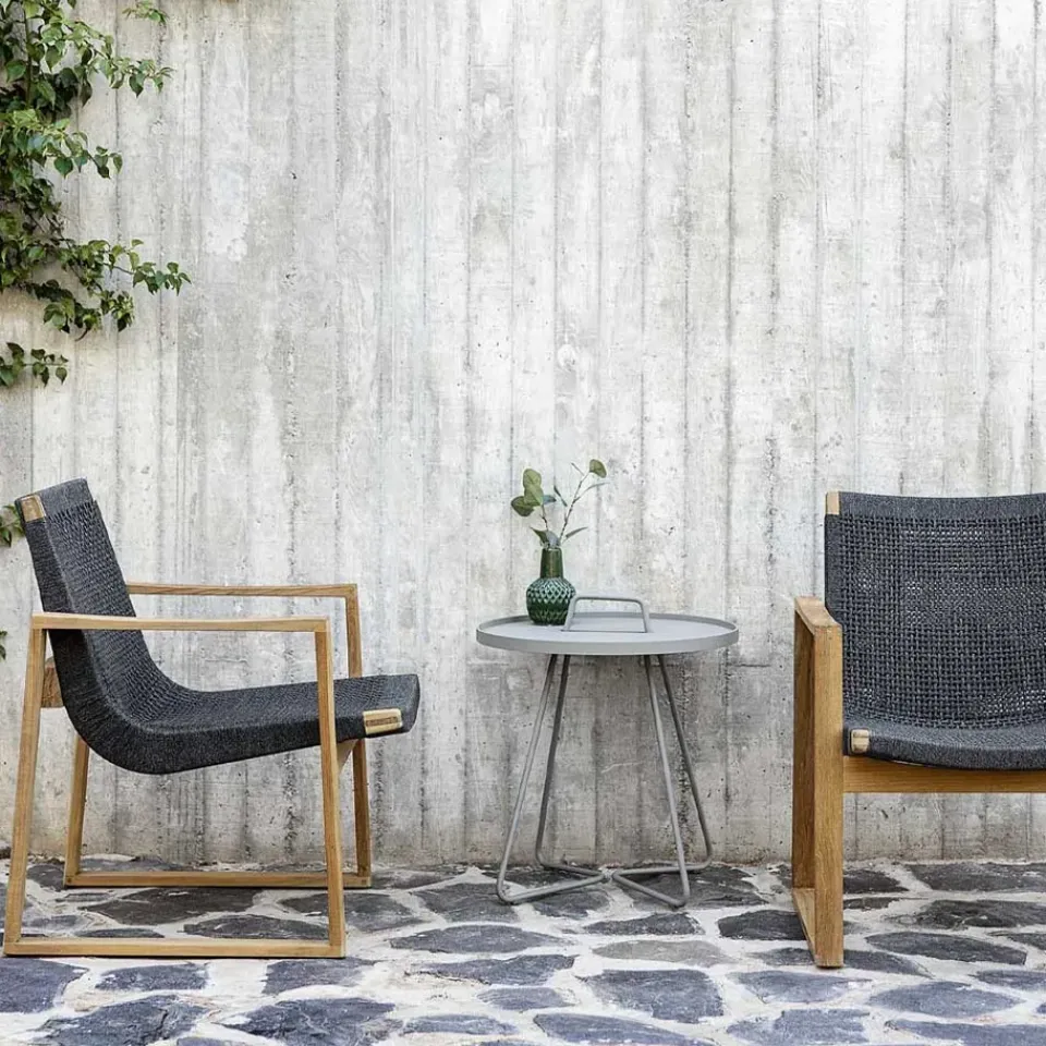 Cane-line Outdoor Lounge Furniture*Endless lounge armchair, Dark , teak stand Grey