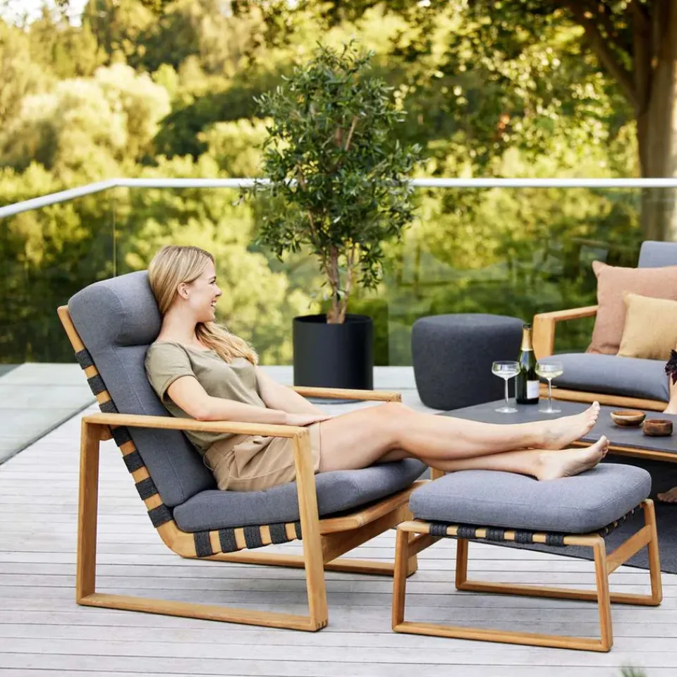 Cane-line Outdoor Lounge Furniture*Endless Soft Highback armchair, airtouch , teak Grey