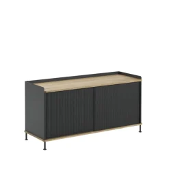Muuto T.V & Media Units|Dressers & Sideboards*Enfold Low Side table, -oak-metal Black