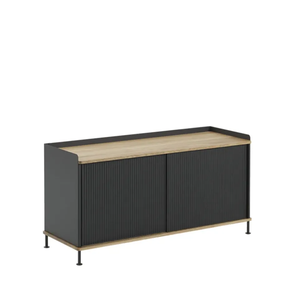 Muuto T.V & Media Units|Dressers & Sideboards*Enfold Low Side table, -oak-metal Black