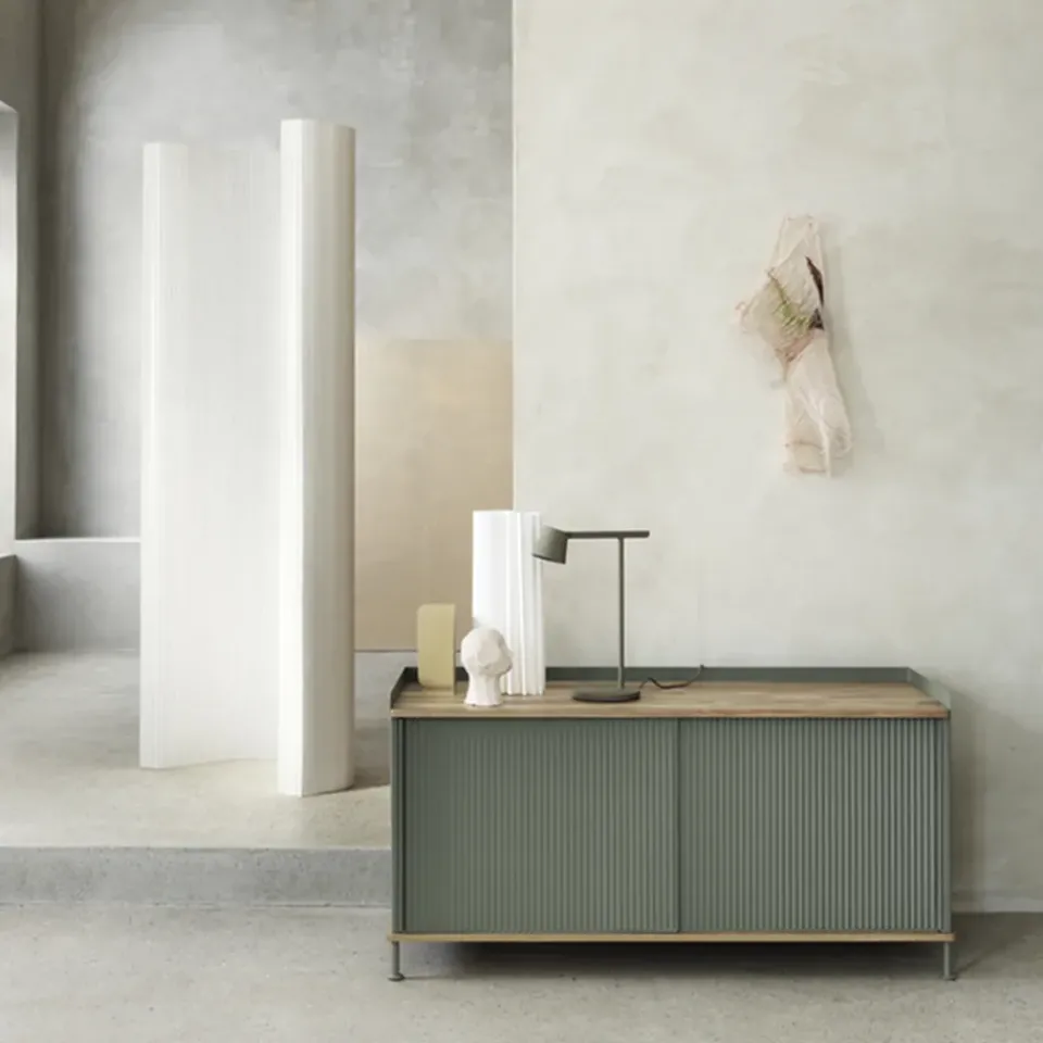 Muuto T.V & Media Units|Dressers & Sideboards*Enfold Low Side table, -oak-metal Black