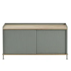 Muuto T.V & Media Units|Dressers & Sideboards*Enfold sideboard low 125x45x63 cm, Oak-Dusty green BrownGreen