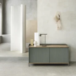 Muuto T.V & Media Units|Dressers & Sideboards*Enfold sideboard low 125x45x63 cm, Oak-Dusty green BrownGreen