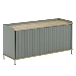 Muuto T.V & Media Units|Dressers & Sideboards*Enfold sideboard low 125x45x63 cm, Oak-Dusty green BrownGreen