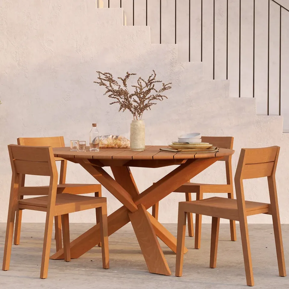 Ethnicraft Seating|Balcony Furniture*Ex 1 outdoor chair, Teak Brown