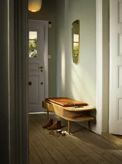 FDB Møbler Benches*F24 Radius bench, Oak nature lacquered 45x145 cm Brown