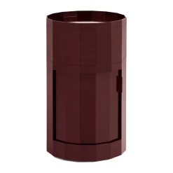HAY Side Tables*Facet Cabinet high side table feet/wheels 66 cm, Burgundy Red