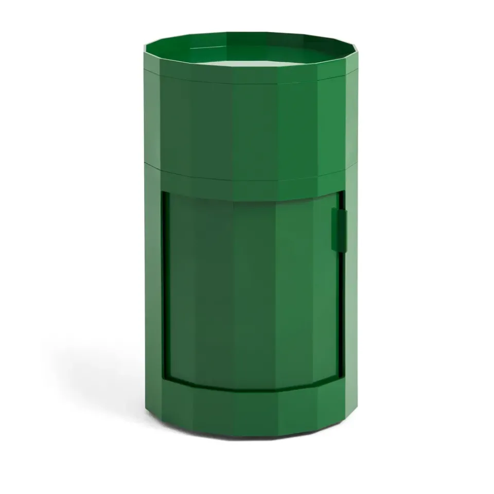 HAY Side Tables*Facet Cabinet high side table feet/wheels 66 cm, Spinach Green