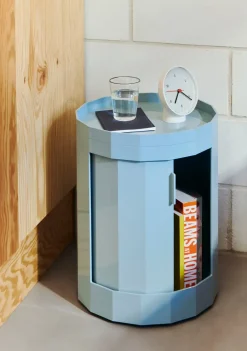 HAY Dressers & Drawer Units*Facet Cabinet low side table feet/wheels 49 cm, Misty Blue
