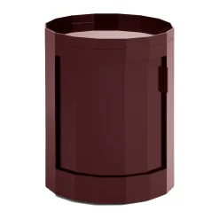 HAY Dressers & Drawer Units*Facet Cabinet low side table feet/wheels 49 cm, Burgundy Red