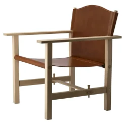 Gärsnäs Armchairs & Footstools*Ferdinand armchair, Oak-untreated-Tärnsjö leather cognac Beige