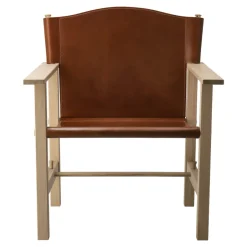Gärsnäs Armchairs & Footstools*Ferdinand armchair, Oak-untreated-Tärnsjö leather cognac Beige