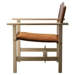 Gärsnäs Armchairs & Footstools*Ferdinand armchair, Oak-untreated-Tärnsjö leather cognac Beige
