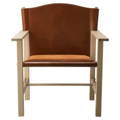 Gärsnäs Armchairs & Footstools*Ferdinand armchair, Oak-untreated-Tärnsjö leather cognac Beige