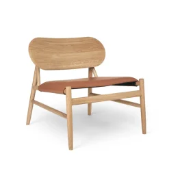 Brdr. Krüger Chairs|Armchairs & Footstools*Ferdinand lounge chair, Leather cognac, wax oiled oak stand Brown