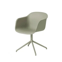 Muuto Office Chairs*Fiber armchair office chair swivel base with return, Dusty , base Green